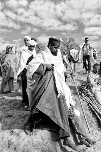 Etiopia Lalibela Circa Gennaio 2018 Persone Non Identificate Nella Folla — Foto Stock