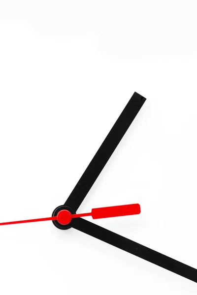 Розмиття Білому Тлі Годинник Червона Стрілка Концепція Марнування Часу Роботи — стокове фото