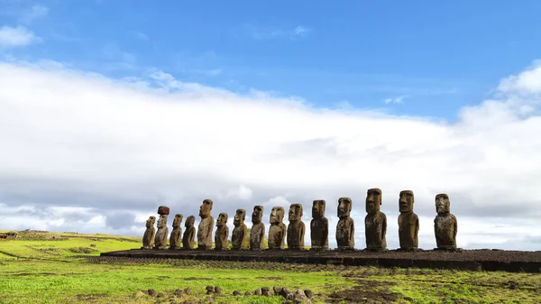 Chile Rapa Nui Antica Misteriosa Statua Muai Simbolo Antica Cultura — Foto Stock