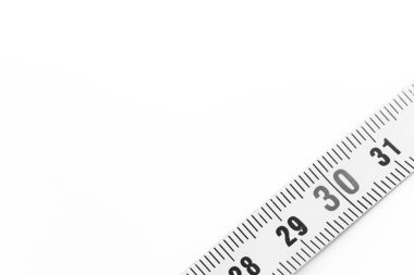 Diyet ve uzunluğu aracı ve kopya spac kavramı gibi beyaz ışık sarı şerit metre bulanıklık