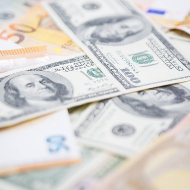 dolar ve euro para arka plan bulanık gibi farklar başarı refah ve işletme kavramı