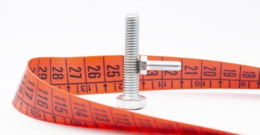 Erkek erction soyut kavram gibi beyaz boşluk içinde vida set ve penis büyütmek