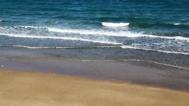阿曼海滩海岸线上美丽海浪的片段 — 图库视频影像