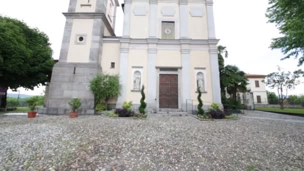 Italia Comerciar Edificio Religión Antigua Para Torre Católica Reloj — Vídeos de Stock