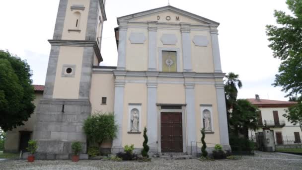 Italia Comerciar Edificio Religión Antigua Para Torre Católica Reloj — Vídeos de Stock