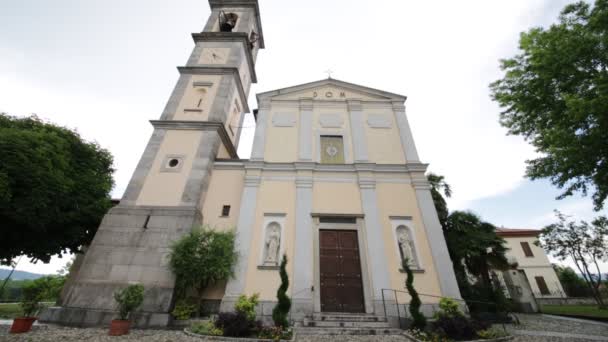 Italia Comerciar Edificio Religión Antigua Para Torre Católica Reloj — Vídeos de Stock