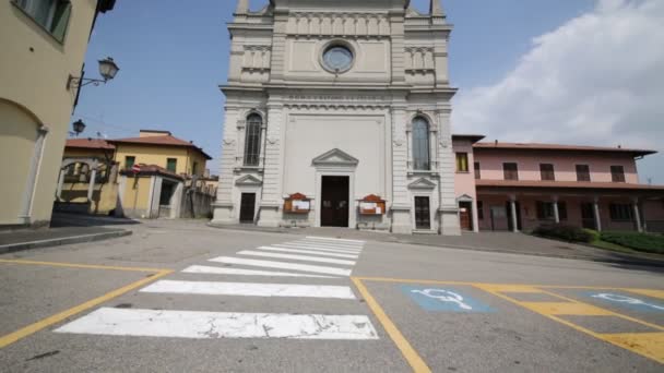 Italia Castronno Varese Antiguo Edificio Religión Para Torre Católica Reloj — Vídeos de Stock