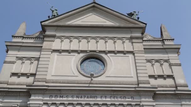 Italia Castronno Varese Antiguo Edificio Religión Para Torre Católica Reloj — Vídeos de Stock