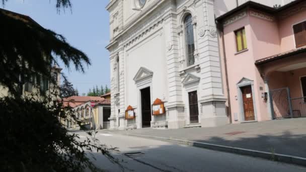 Italien Castronno Varese Alte Religionsgebäude Für Katholisch Und Uhrturm — Stockvideo