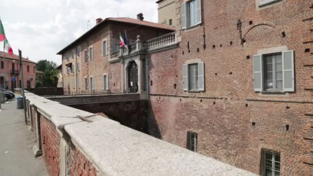 Italien Fagnano Gamla Slottsbyggnaden För Försvar — Stockvideo