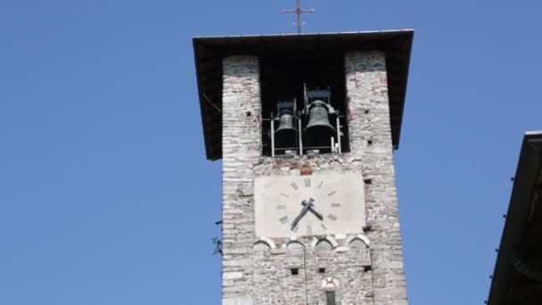 Italië Sesto Calende Oude Religie Bouwen Voor Katholieke Klokkentoren — Stockvideo