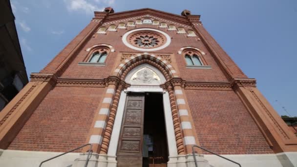 Hermosa Construcción Antigua Religión Católica Comercio Italia — Vídeo de stock