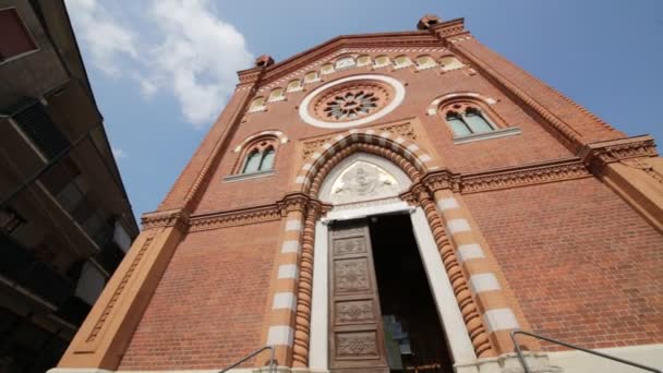 Hermosa Construcción Antigua Religión Católica Comercio Italia — Vídeo de stock