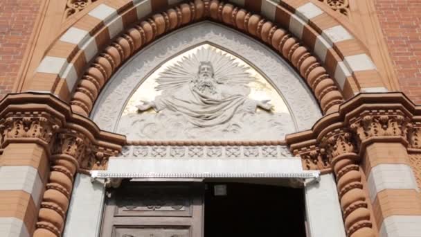 Hermosa Construcción Antigua Religión Católica Comercio Italia — Vídeos de Stock