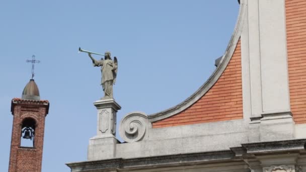 Italien Mozzate Alten Religionsgebäude Für Katholisch Und Uhrturm — Stockvideo