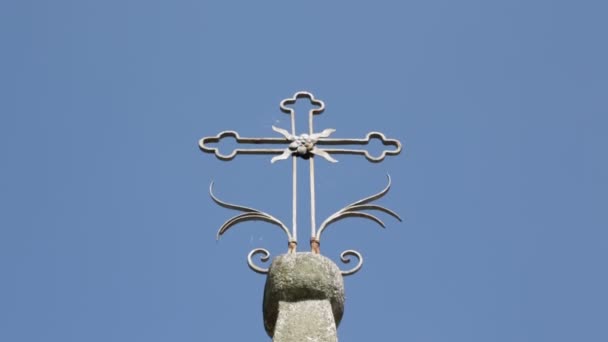 Italy Cross Sky Ancient Religion Building Catholic — Stock Video