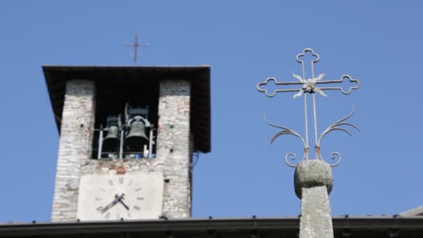 Antigua Iglesia Católica Cruz Italia — Vídeo de stock