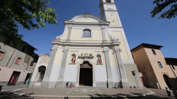 Italien Périgny Forntidens Bygga För Katolska Och Clock Tower — Stockvideo