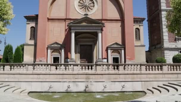 Italie Lonate Pozzolo Ancien Bâtiment Religieux Pour Tour Catholique Horloge — Video