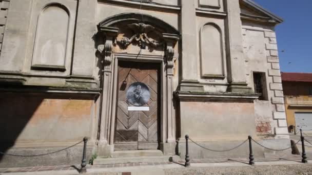 Ancient Catholic Church Clock Tower Italy — Stock Video