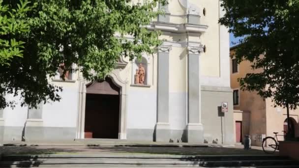 Ancienne Église Catholique Tour Horloge Vanzaghello Italie — Video