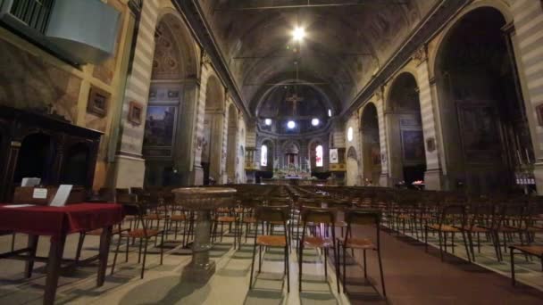Innenraum Des Einsamen Pozzolo Altars Italien — Stockvideo