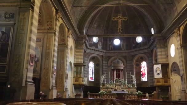 Interior Del Altar Solitario Iglesia Puzolo Italia — Vídeos de Stock