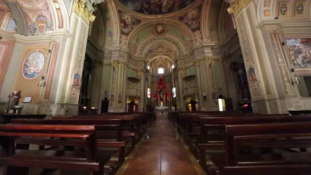 Интерьер Алтаря Церкви Поццоло Италии — стоковое видео