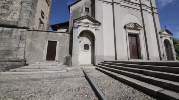 Igreja Católica Antiga Torre Relógio Sumirago Itália — Vídeo de Stock