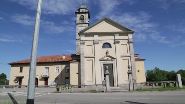 Oud Katholieke Kerk Klok Toren Sumirago Italië — Stockvideo