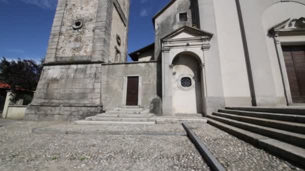 Starobylé Katolické Církve Hodiny Věž Sumirago Itálie — Stock video