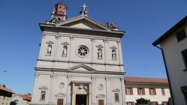 Belle Ancienne Église Catholique Dans Olgiate Comasco Italie — Video