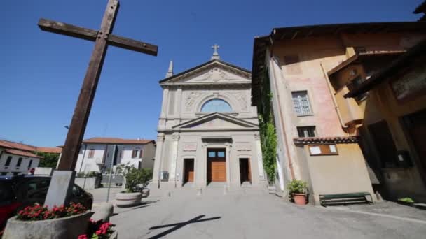 Древняя Католическая Церковь Вилле Guardia Италия — стоковое видео
