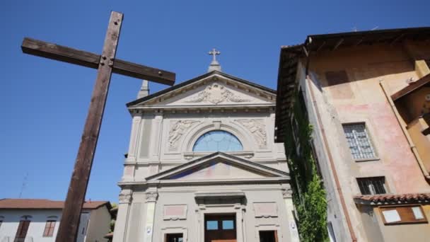 Oud Katholieke Kerk Villa Guardia Italië — Stockvideo