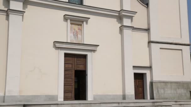 Ancient Catholic Church Clock Tower Cadrezzate Italy — Stock Video