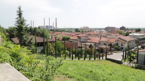 Panoráma Střechy Domy Městě Turbigo Itálie — Stock video