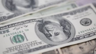 arka plan için dolar banknotların yakın çekim görüntüleri