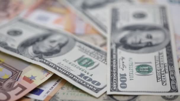 Riprese Ravvicinate Banconote Dollari Come Sfondo — Video Stock