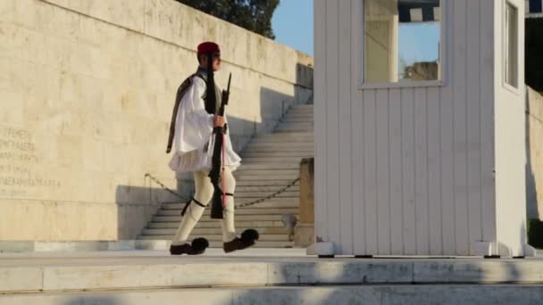 Záběry Slavnostní Změny Parlamentu Athénách — Stock video