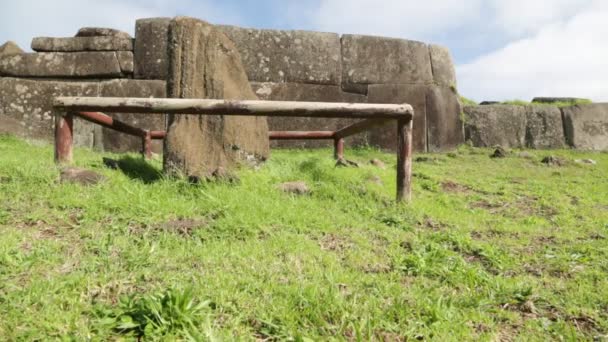 Moai Kövek Húsvét Szigeten Kelet Polinézia — Stock videók