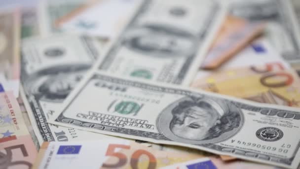 Arka Plan Için Dolar Banknotların Yakın Çekim Görüntüleri — Stok video