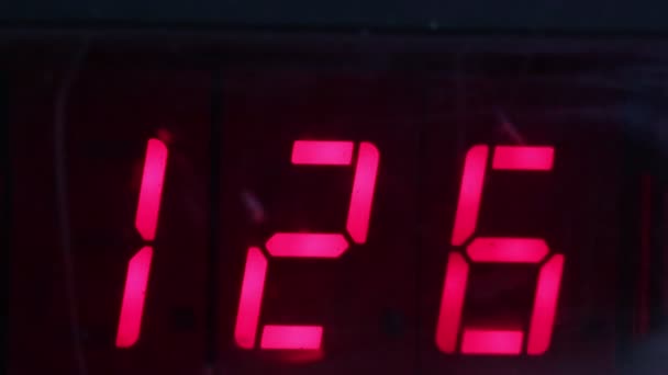Blur Oude Vuile Beschadigde Rode Display Countdown Concept Van Het — Stockvideo