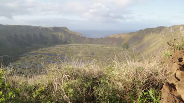 Vacker Utsikt Över Antik Och Mystisk Vulkan — Stockvideo