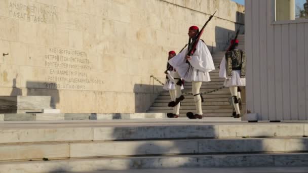 Footage Ceremonial Changing Parliament Guard Athens — Stock Video