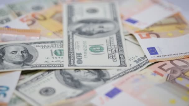 Riprese Ravvicinate Banconote Dollari Come Sfondo — Video Stock