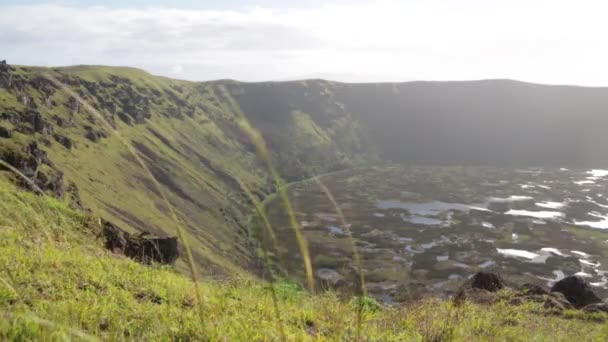 Hermosa Vista Del Antiguo Misterioso Volcán — Vídeos de Stock
