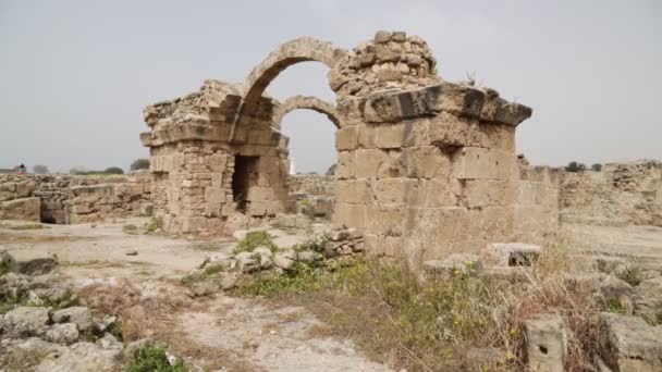 Ruínas Antigas Bonitas Paphos Cyprus — Vídeo de Stock