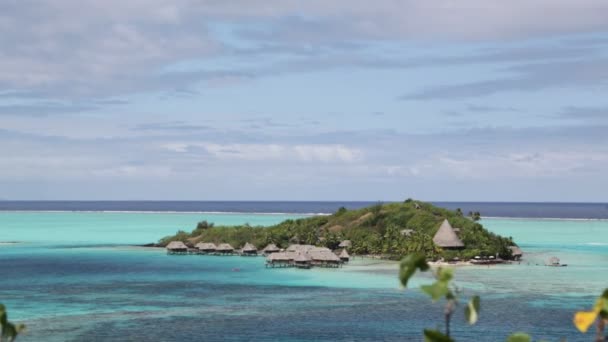 Vyhlídkové Záběry Pobřežní Laguny Ostrova Bora Bora — Stock video