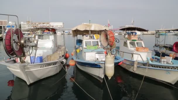 Aufnahmen Des Zyprischen Hafens Bewölkten Tagen — Stockvideo