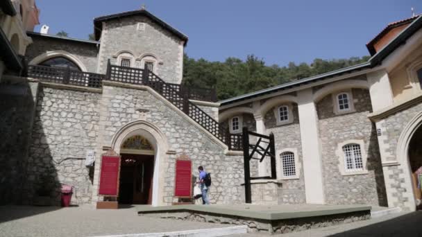 Riprese Panoramiche Della Vecchia Chiesa Del Patrimonio Storico Cipro — Video Stock